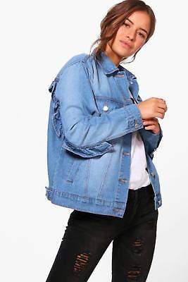 Petite Ava Rüschen Jacke aus Denim