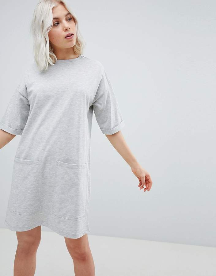 DESIGN – Boyfriend-T-Shirt-Kleid mit Taschen
