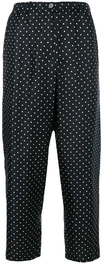 polka dot cropped trousers