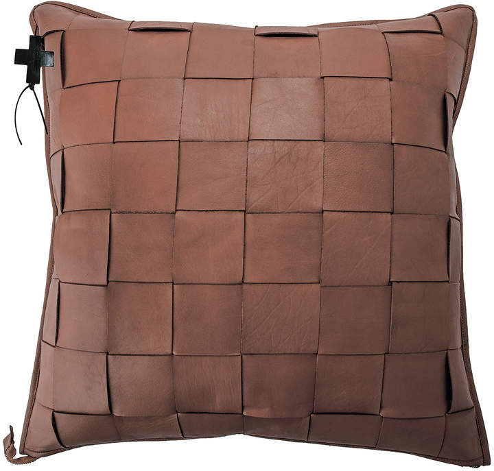 Saddle Trenza Woven Leather Pillow