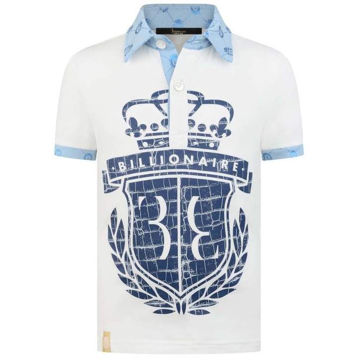 BillionaireBoys Ivory & Blue Exter Polo Shirt
