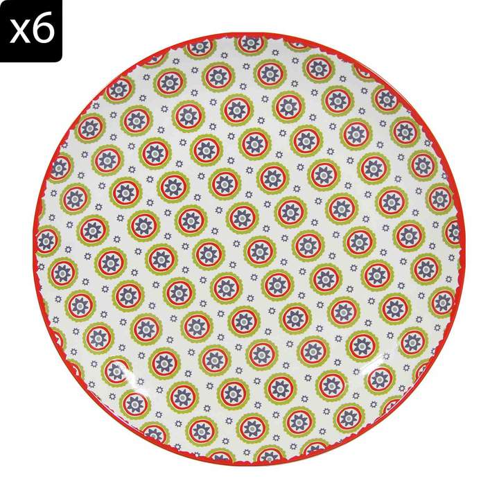 Novastyl Calcutta - 6 flache Teller 27 cm - mehrfarbig