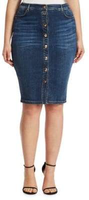 Ashley Graham x Marina Rinaldi Capania Knee-Length Denim Skirt