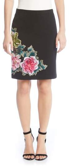 Textured Floral Skirt