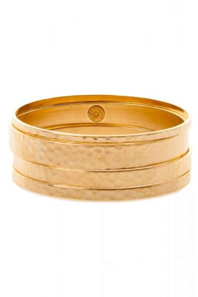 Styleserver DE David Aubrey Armreifen 4er-Set - gehämmert - vergoldet