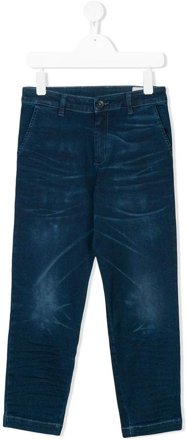 crease effect slim jeans