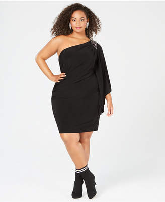 plus size one sleeve dress