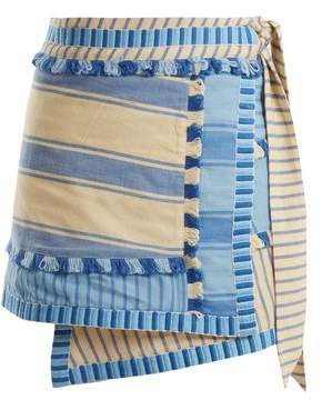 DODO BAR OR Hoza striped cotton wrap skirt