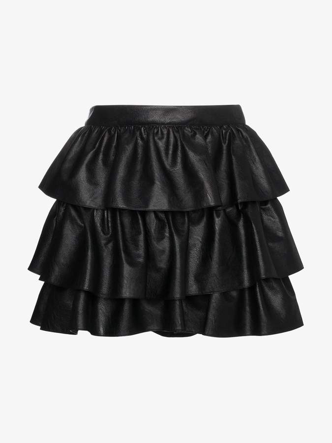 tiered ruffle mini skirt