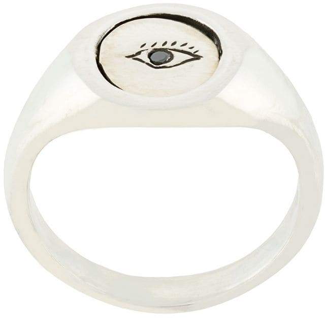 Henson engraved eye flip signet ring