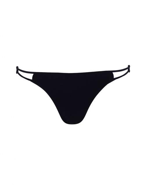 Tifanie Bikini Bottom In Black With Double Strap