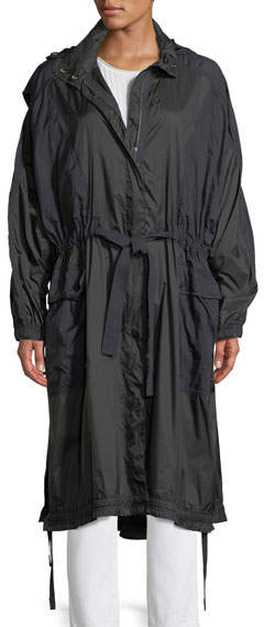 Hooded Zip-Front Raincoat