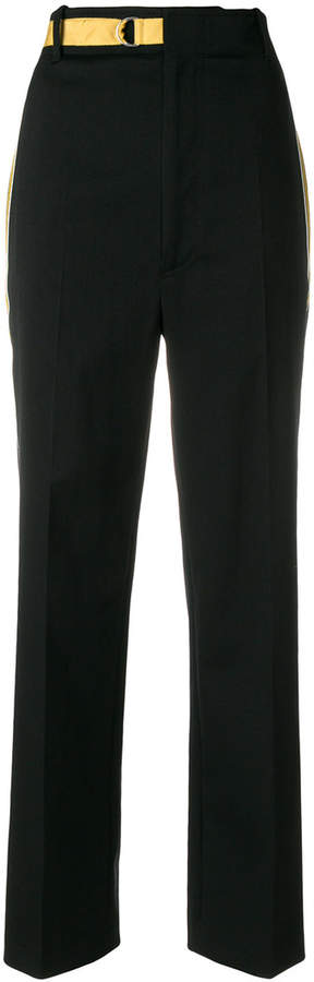 belted high waist trousers