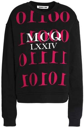Lace Up-Embellished Printed Cotton-Jersey Sweatshirt