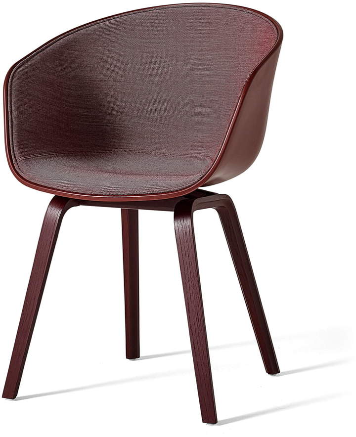 Hay - About A Chair AAC 22, Holz-Vierbeingestell (Eiche Dunkelrot gebeizt), Dunkelrot (Surface 650)