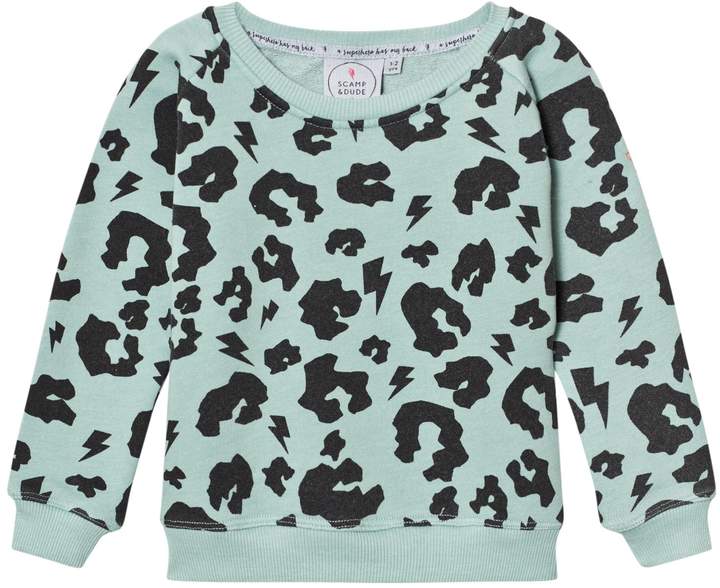 Scamp & Dude Green Leopard Print Sweatshirt
