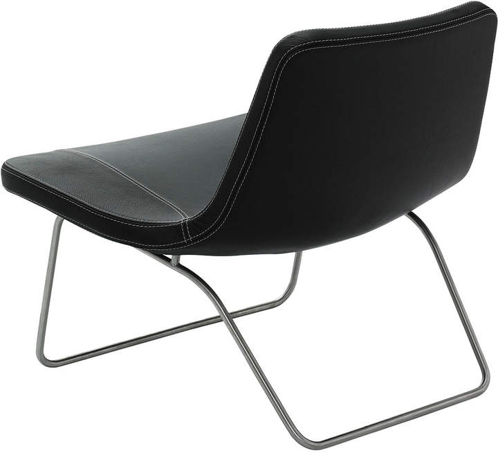 Hay - Ray Lounge Chair, Edelstahl / Leder Schwarz