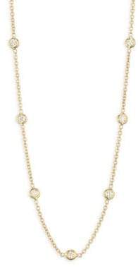 18K Yellow Gold 1.04 TCW Diamond Station Necklace
