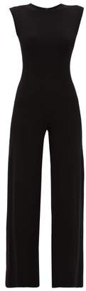 Norma Kamali Wide Leg Jersey Jumpsuit - Womens - Black