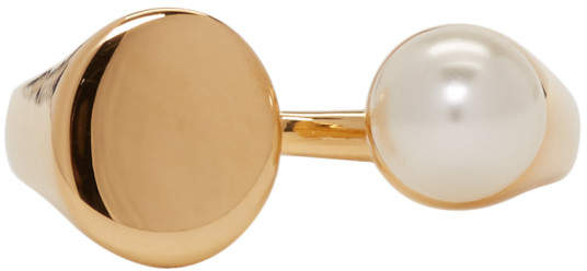 Gold and Pearl Small Darcey Ring