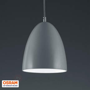 LED-Hängeleuchte Katia - Schirm grau-weiß