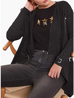 mint velvet grey biker cardigan