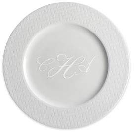 Personalized Wicker White Dinner Plate