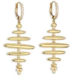 18K Gold & Diamond Large Hive Earrings