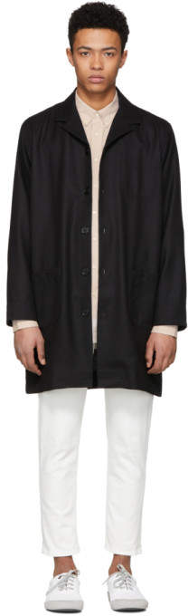 Schnaydermans Black Wool Shirt Coat