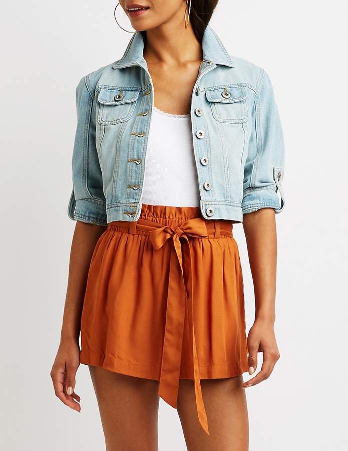 Tie Front Paperbag Shorts