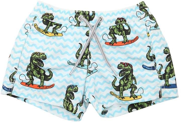 Dinosaur Surf Print Nylon Swim Shorts
