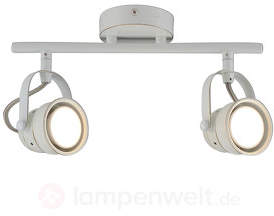 Zweiflammiger LED-Deckenspot Tessa, weiß antik