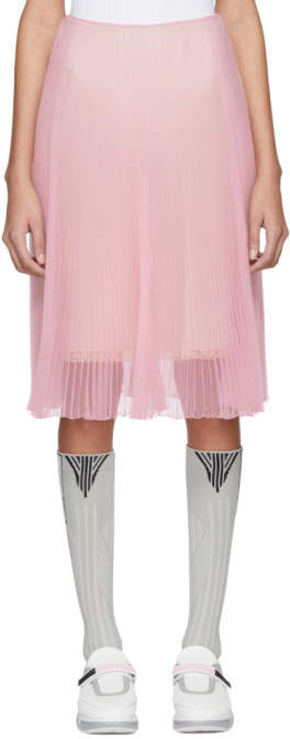 Pink Pleated Chiffon Skirt