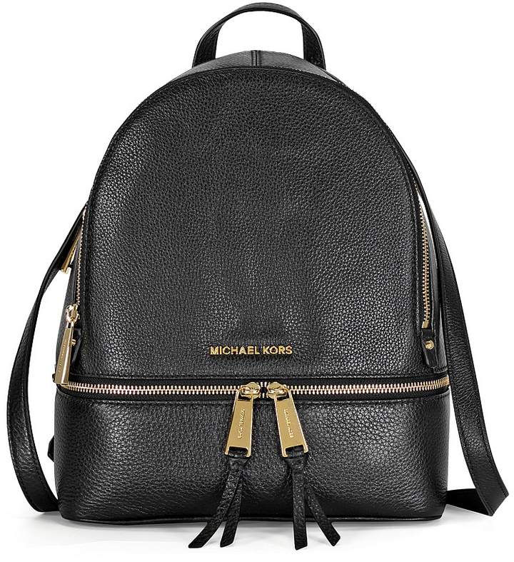 Michael Kors Rhea Medium Leather Backpack - Black - ONE COLOR - STYLE
