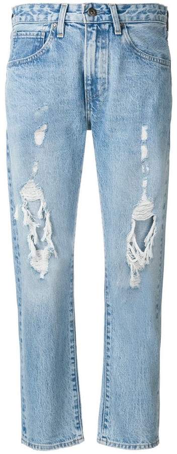 Made & Crafted destroyed cropped jeans