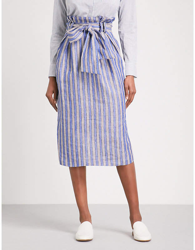 Gabriela Hearst Jordon high-rise linen skirt