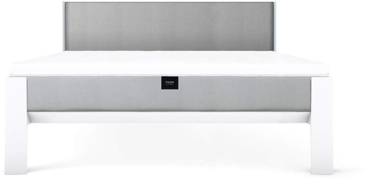 muun - Bett mit Kopfteil 160 x 200 cm, Weiß / grau