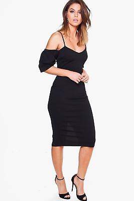 Damen Flora Bodyconkleid in Midilänge mit schmalen Trägern und