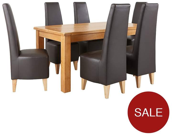Oakland 170cm Solid Wood Dining Table + 6 Manhattan Chairs