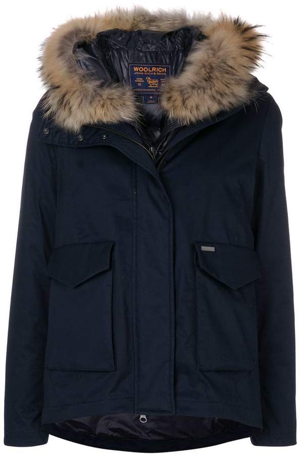 reversible fur-trimmed parka