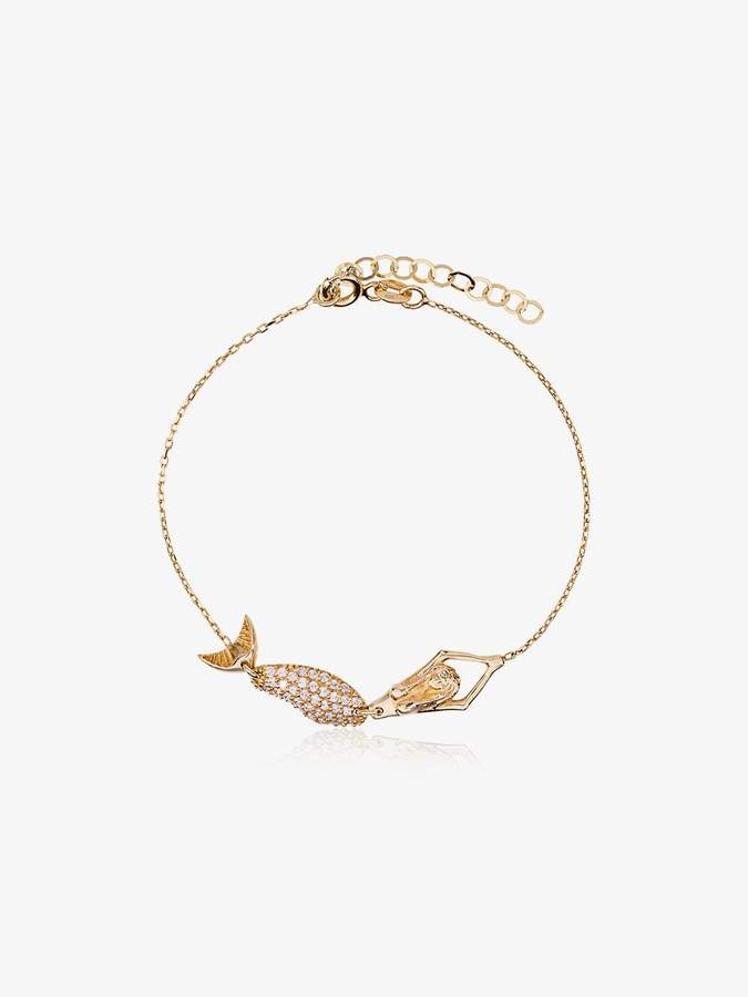 18k yellow gold mermaid diamond bracelet