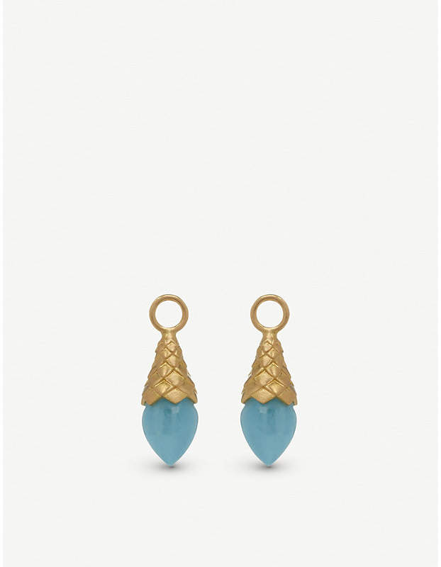 Annoushka 18ct yellow gold and aquamarine earring drops