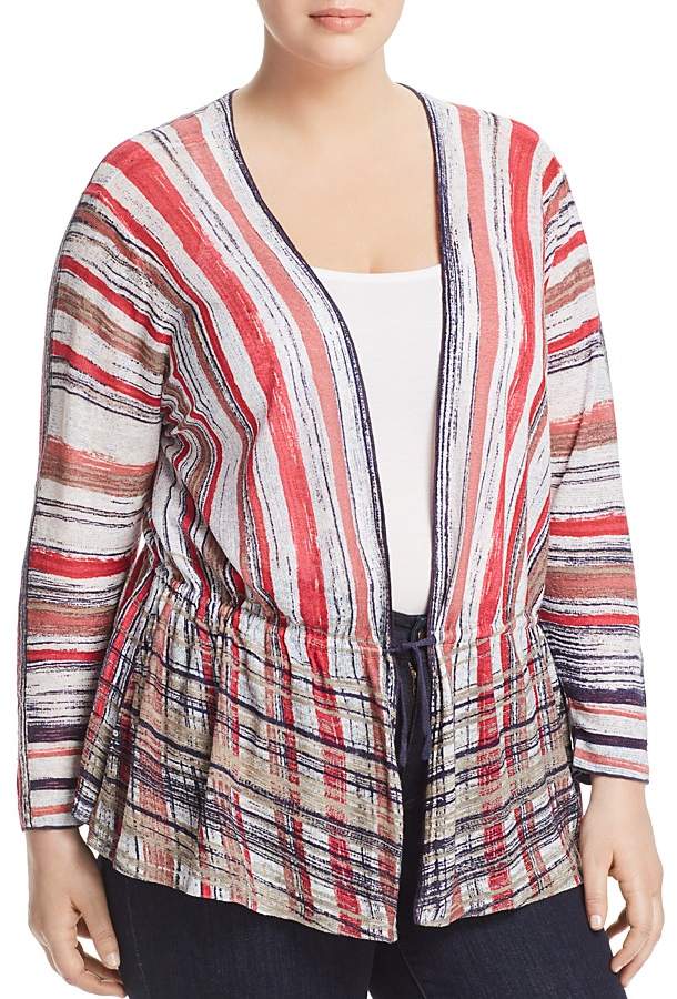 Plus Painted Desert Striped Tie-Front Cardigan