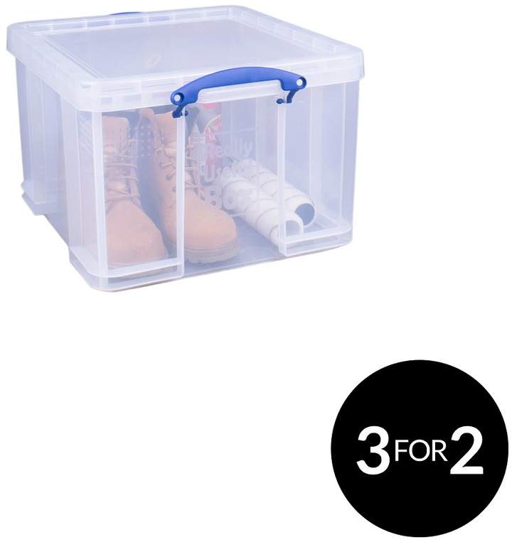 Really Useful Box 42L Clear Plastic Storage Box With Lid