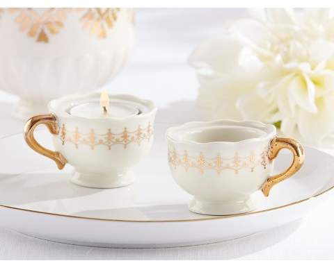 12ct Classic Teacups Tealight Holder Gold