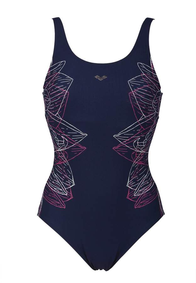 Slimming Floral Print Sports Swimsuit
