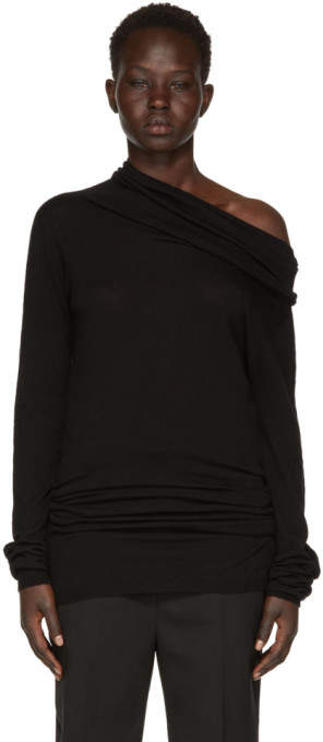 Black Dropped Neck Pullover