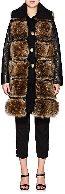 Maison Mayle Women's Faux-Fur & Faux-Leather Vest