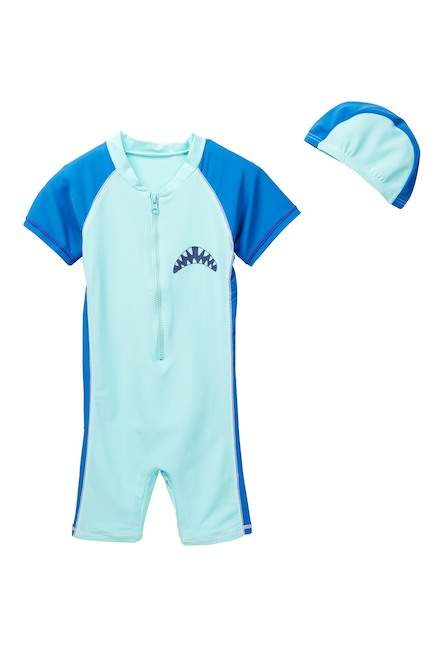 Envya Swimwear Shark On My Back 2-Piece Sunsuit Swimsuit (Baby & Toddler Boys)