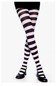 Wide Striped Tights 7110 Black/White